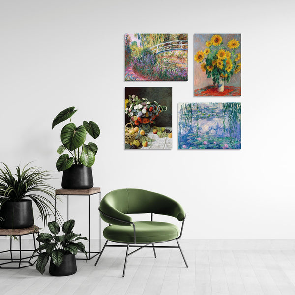 Quadri Stampa su Tela con Telaio in Legno 4 pezzi Vincent Van Gogh