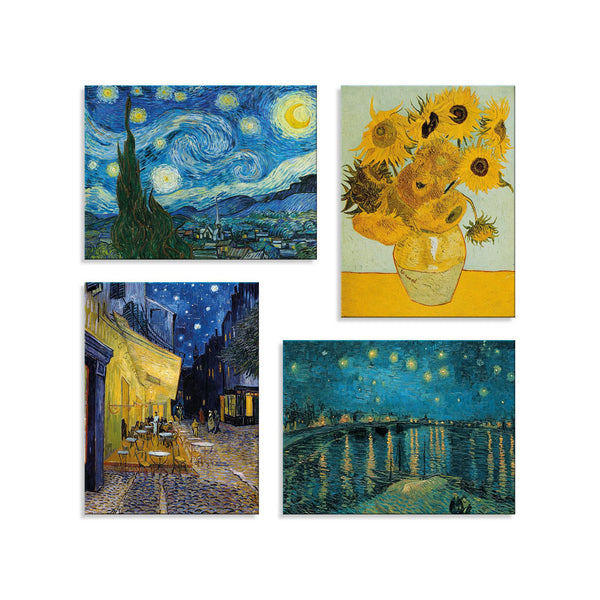 Quadri Stampa su Tela con Telaio in Legno 4 pezzi Vincent Van Gogh
