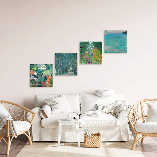 Quadri Stampa su Tela con Telaio in Legno 4 pezzi Claude Monet