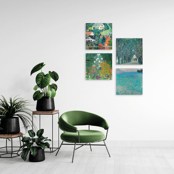 Quadri Stampa su Tela con Telaio in Legno 4 pezzi Claude Monet