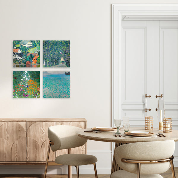 Quadri Stampa su Tela con Telaio in Legno 4 pezzi Claude Monet