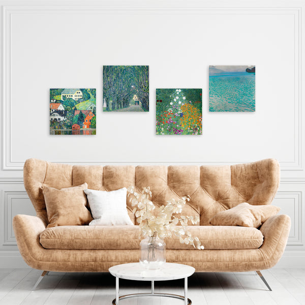 Quadri Stampa su Tela con Telaio in Legno 4 pezzi Claude Monet