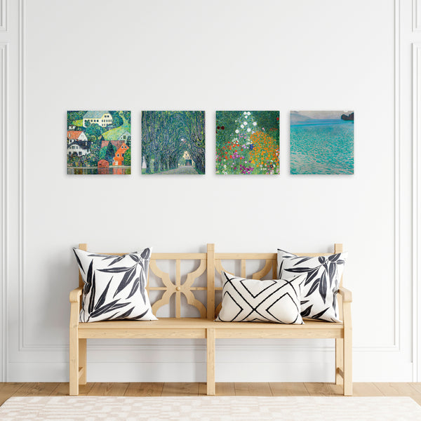 Quadri Stampa su Tela con Telaio in Legno 4 pezzi Claude Monet