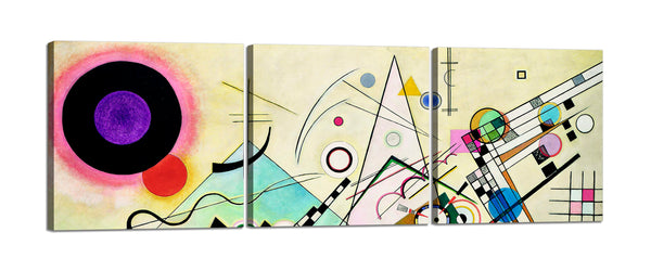 Quadri Stampa su Tela con Telaio in Legno 3 pezzi Wassily Kandinsky
