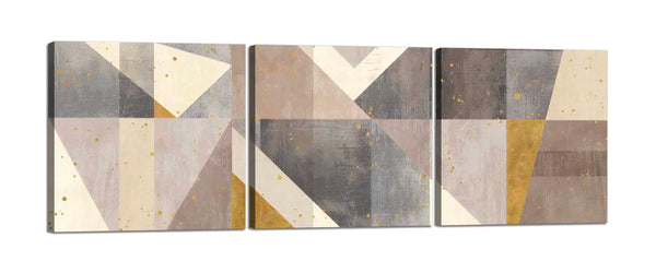 Quadri Stampa su Tela con Telaio in Legno 3 pezzi Geometrico astratto