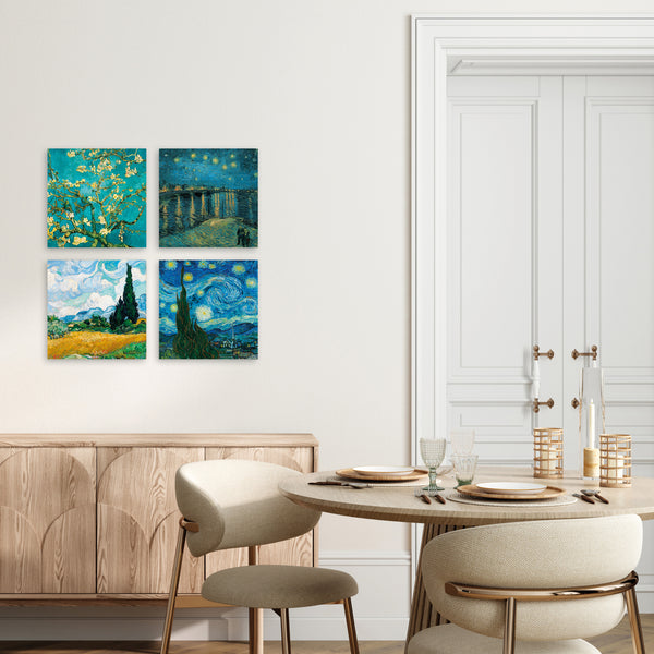 Quadri Stampa su Tela con Telaio in Legno 4 pezzi Vincent Van Gogh