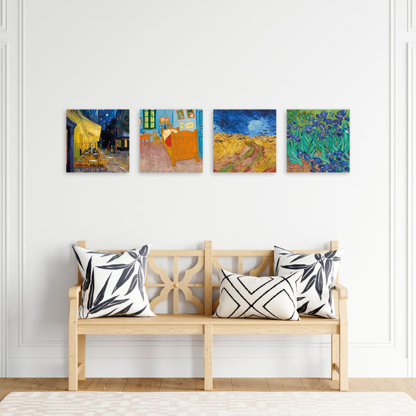 Quadri Stampa su Tela con Telaio in Legno 4 pezzi Vincent Van Gogh