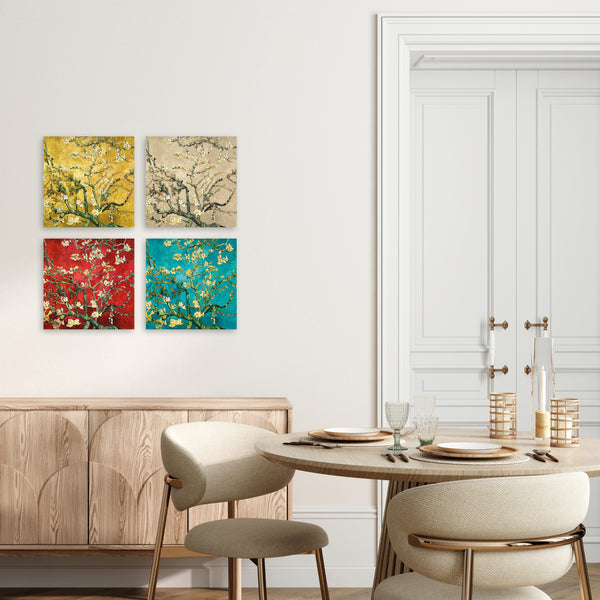 Quadri Stampa su Tela con Telaio in Legno 4 pezzi Vincent Van Gogh
