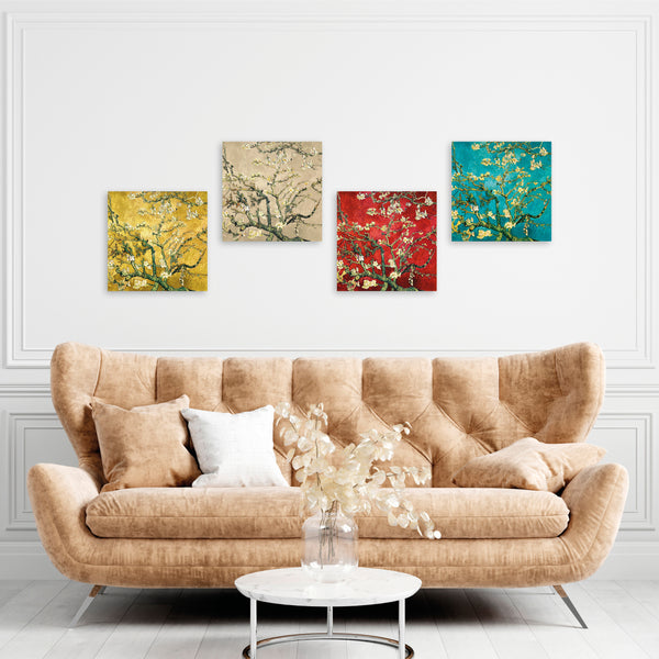 Quadri Stampa su Tela con Telaio in Legno 4 pezzi Vincent Van Gogh