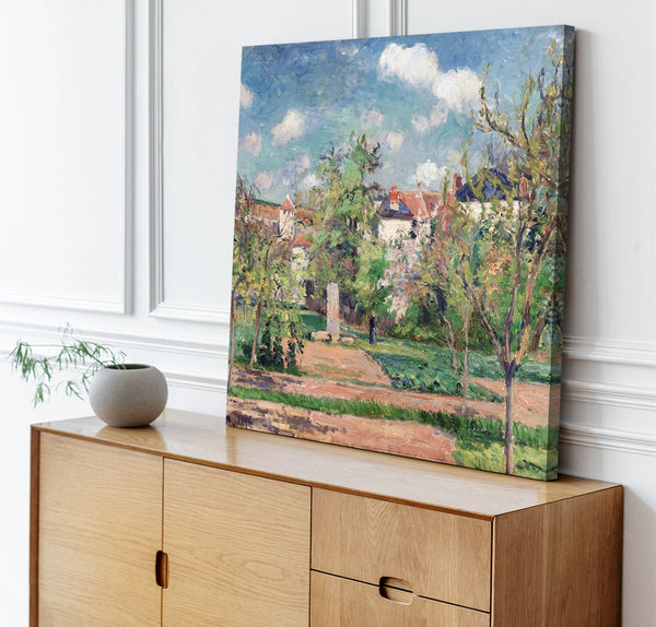 Quadro Stampa su Tela con Telaio in Legno Camille Pissarro - The Garden in the sun, Pontoise