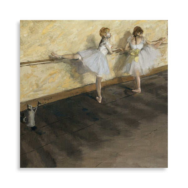 Quadro Stampa su Tela con Telaio in Legno Edgar Degas - Dancers Practicing at the Barre