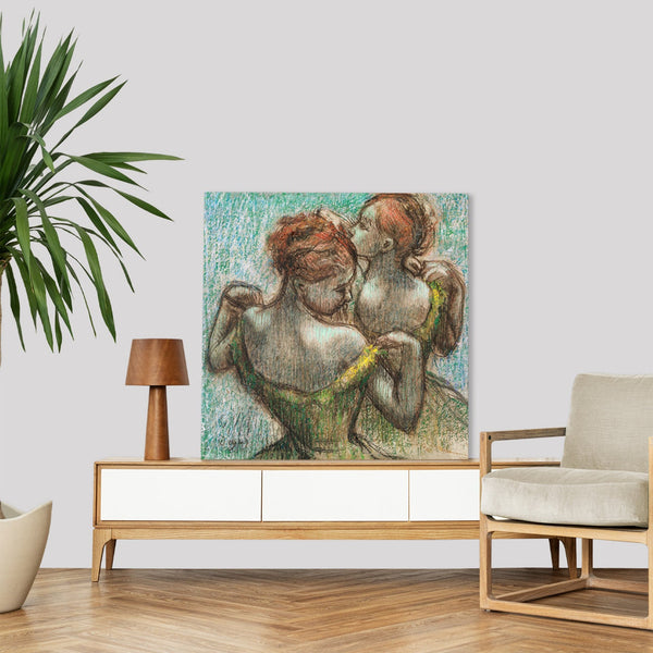 Quadro Stampa su Tela con Telaio in Legno Edgar Degas - Two Dancers
