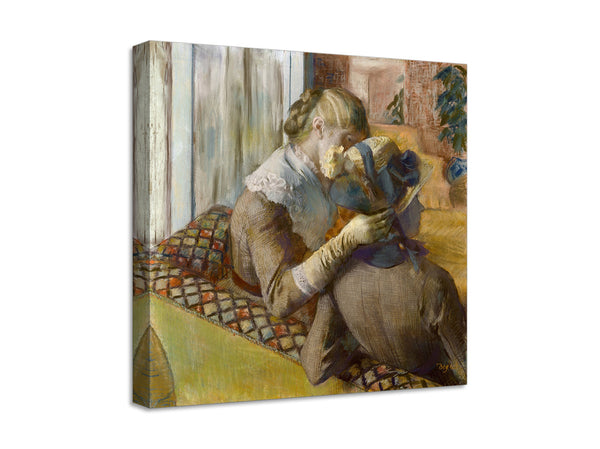Quadro Stampa su Tela con Telaio in Legno Edgar Degas - At the Milliner’s