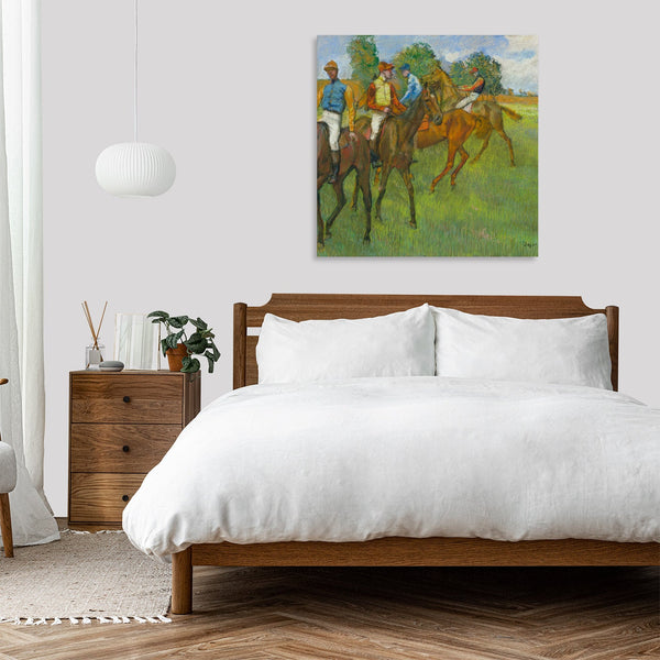Quadro Stampa su Tela con Telaio in Legno Edgar Degas - Before the Race