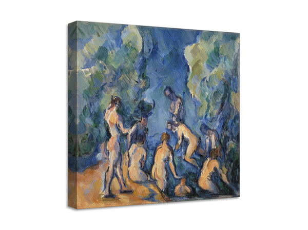 Quadro Stampa su Tela con Telaio in Legno Paul Cezanne - Bathers