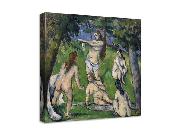 Quadro Stampa su Tela con Telaio in Legno Paul Cezanne - Five Bathers