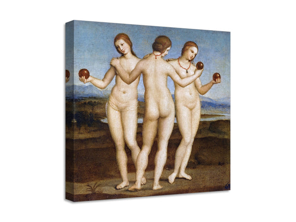 Quadro Stampa su Tela con Telaio in Legno Raffaello Sanzio - Three Graces