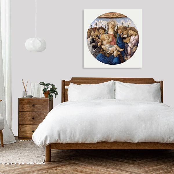 Quadro Stampa su Tela con Telaio in Legno Sandro Botticelli - Mary with the Child and Singing Angels