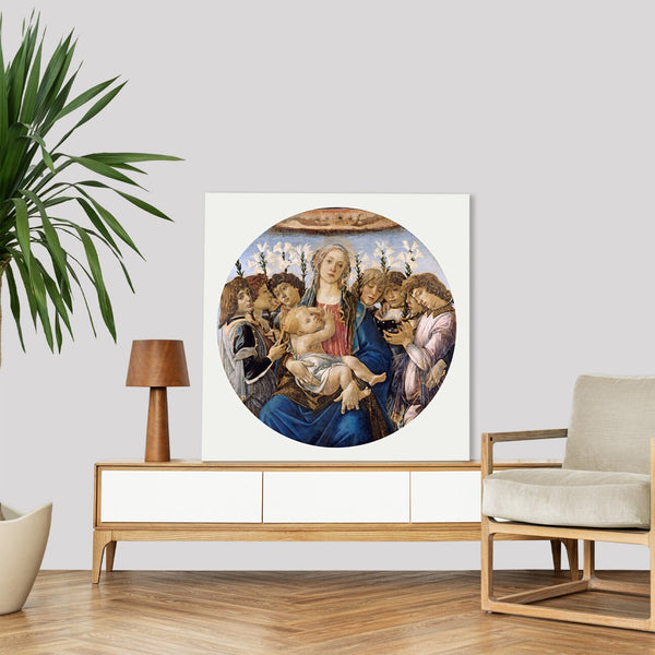 Quadro Stampa su Tela con Telaio in Legno Sandro Botticelli - Mary with the Child and Singing Angels