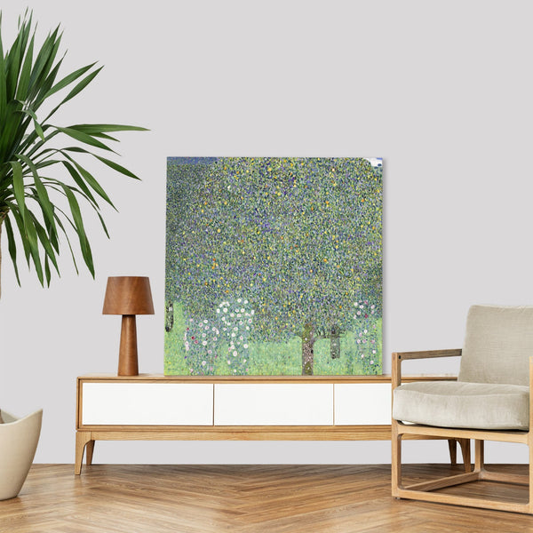 Quadro Stampa su Tela con Telaio in Legno Gustav Klimt - Roses under the Trees