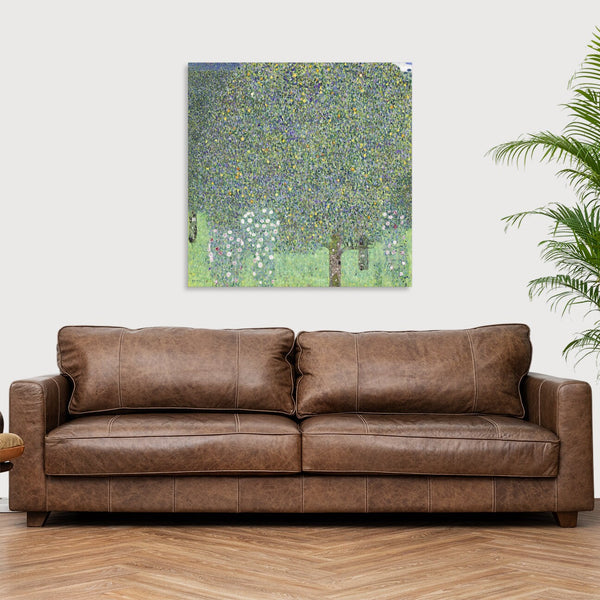 Quadro Stampa su Tela con Telaio in Legno Gustav Klimt - Roses under the Trees
