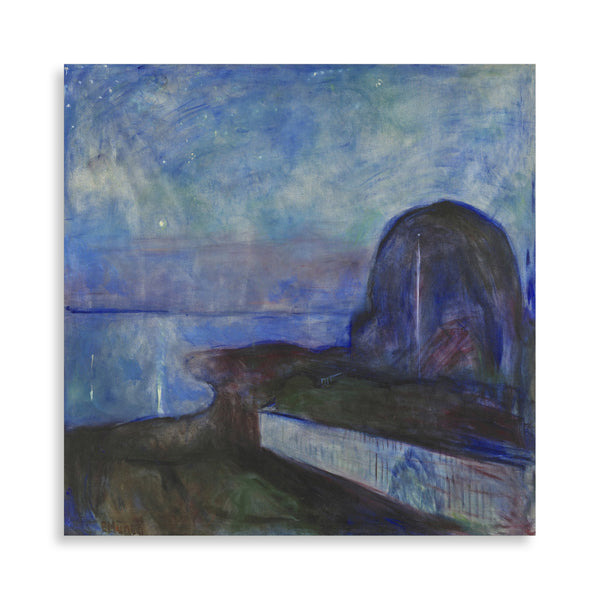 Quadro Stampa su Tela con Telaio in Legno Edvard Munch - Starry Night