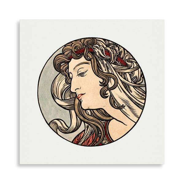 Quadro Stampa su Tela con Telaio in Legno Alphonse Mucha - Stained glass window for the facade of the Fouquet boutique