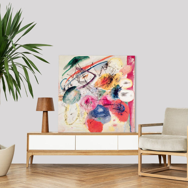 Quadro Stampa su Tela con Telaio in Legno Wassily Kandinsky - Black Lines