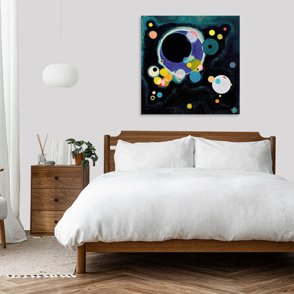 Quadro Stampa su Tela con Telaio in Legno Wassily Kandinsky - Sketch for Several Circles