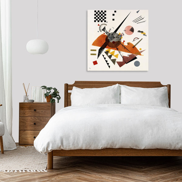 Quadro Stampa su Tela con Telaio in Legno Wassily Kandinsky - Orange