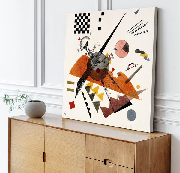 Quadro Stampa su Tela con Telaio in Legno Wassily Kandinsky - Orange