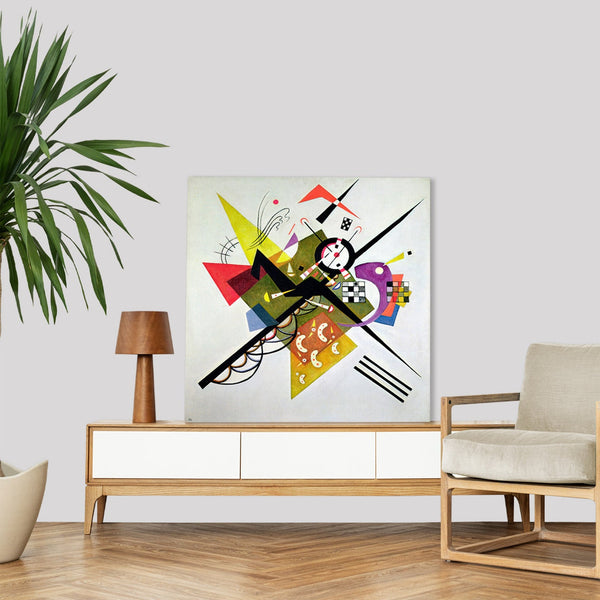Quadro Stampa su Tela con Telaio in Legno Wassily Kandinsky - On White II