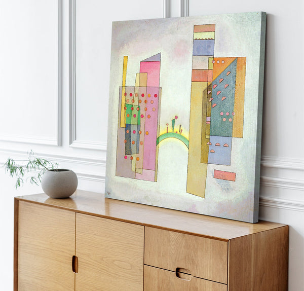 Quadro Stampa su Tela con Telaio in Legno Wassily Kandinsky - The Bridge