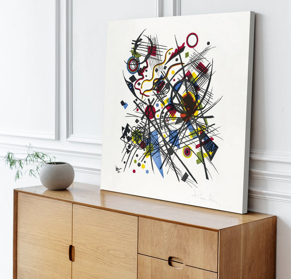 Quadro Stampa su Tela con Telaio in Legno Wassily Kandinsky - Untitled