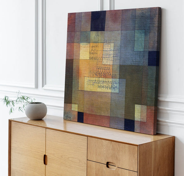 Quadro Stampa su Tela con Telaio in Legno Paul Klee - Polyphonic Architecture