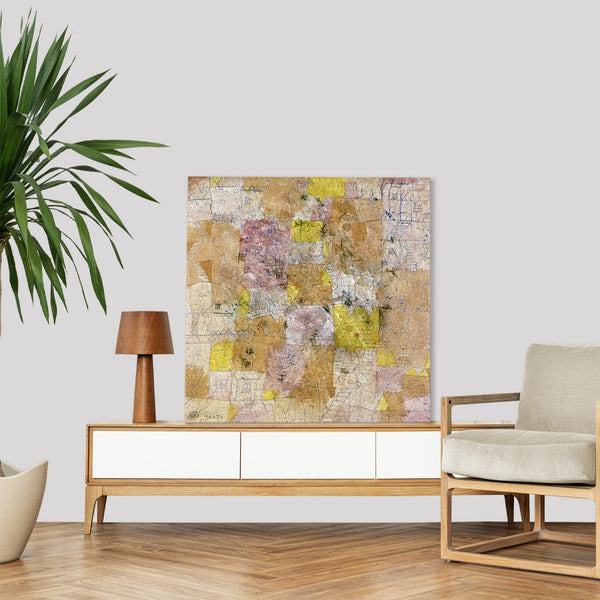 Quadro Stampa su Tela con Telaio in Legno Paul Klee - Garden city