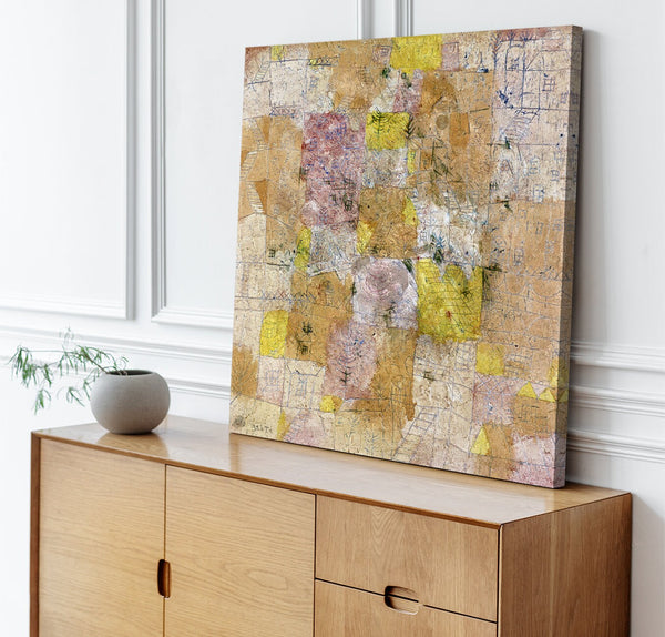 Quadro Stampa su Tela con Telaio in Legno Paul Klee - Garden city