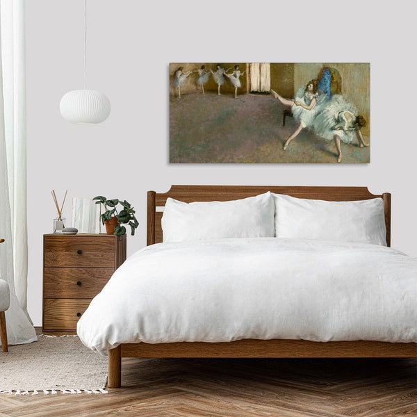Quadro Stampa su Tela con Telaio in Legno Edgar Degas - Before the Ballet