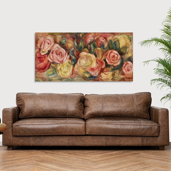 Quadro Stampa su Tela con Telaio in Legno Pierre-Auguste Renoir - Roses