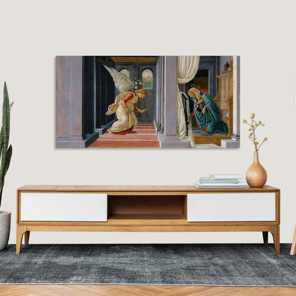 Quadro Stampa su Tela con Telaio in Legno Michelangelo Buonarroti - L’ Annunciazione