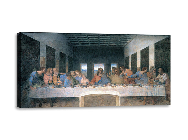 Quadro Stampa su Tela con Telaio in Legno Leonardo da Vinci - The Last Supper