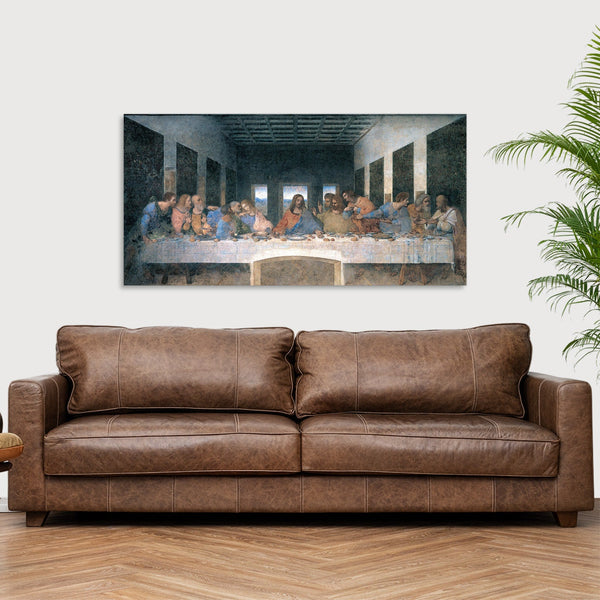 Quadro Stampa su Tela con Telaio in Legno Leonardo da Vinci - The Last Supper