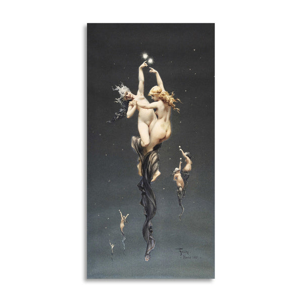 Quadro Stampa su Tela con Telaio in Legno Luis Falero - Twin Stars