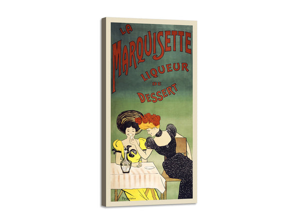 Quadro Stampa su Tela con Telaio in Legno Leonetto Cappiello - The marquisette dessert liqueur