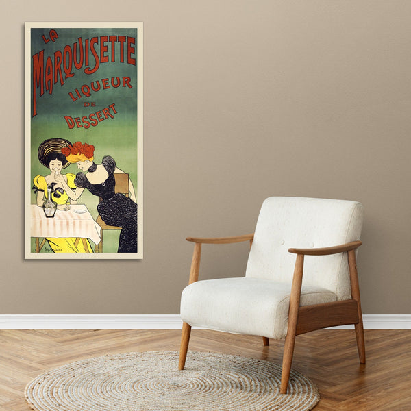 Quadro Stampa su Tela con Telaio in Legno Leonetto Cappiello - The marquisette dessert liqueur