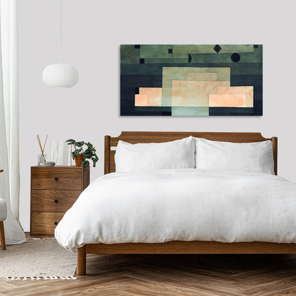 Quadro Stampa su Tela con Telaio in Legno Paul Klee - The Firmament Above the Temple