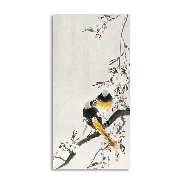 Quadro Stampa su Tela con Telaio in Legno Ohara Koson - Two sable