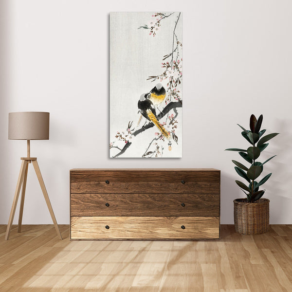 Quadro Stampa su Tela con Telaio in Legno Ohara Koson - Two sable