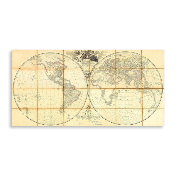 Quadro Stampa su Tela con Telaio in Legno Aaron Arrowsmith - Map of the World