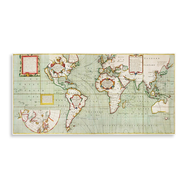 Quadro Stampa su Tela con Telaio in Legno Samuel Thornton - Nova and accuratissima totius terrarum